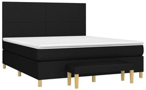 Κρεβάτι Boxspring με Στρώμα Μαύρο 160x200 εκ. Υφασμάτινο - Μαύρο