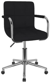 vidaXL Καρέκλα Τραπεζαρίας Περιστρεφόμενη Μαύρη Υφασμάτινη