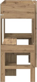 vidaXL Σκελετός κουκέτας με γραφείο με ράφι Artisan Oak 75 x 190 cm