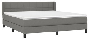 ΚΡΕΒΑΤΙ BOXSPRING ΜΕ ΣΤΡΩΜΑ ΣΚΟΥΡΟ ΓΚΡΙ 180X200 ΕΚ ΥΦΑΣΜΑΤΙΝ 3129730