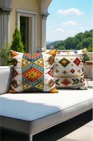 Stewehome Μαξιλαροθήκη με σχέδιο ψάθας διπλής όψης με ψηφιακή εκτύπωση για μπαλκόνι με ράφι 43x43 cm