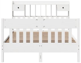 vidaXL Σκελετός Κρεβ. Χωρίς Στρώμα Λευκό 150x200 εκ Μασίφ Πεύκο