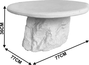 Τραπέζι σαλονιού Zinol pakoworld mdf-polyresin λευκό Φ80x36εκ