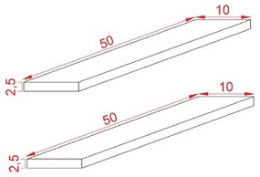 Ραφιέρα τοίχου Tipina pine wood σε φυσική απόχρωση 50x8.5x4εκ