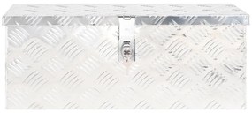 vidaXL Κουτί Αποθήκευσης Ασημί 60 x 23,5 x 23 εκ. από Αλουμίνιο