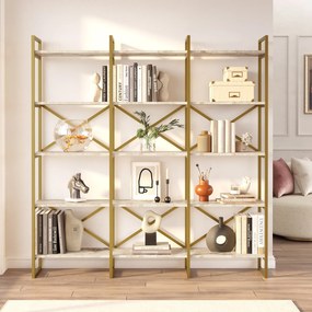 Βιβλιοθήκη Λευκό Μάρμαρο / Χρυσό REVE 170x30x175