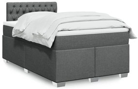 vidaXL Κρεβάτι Boxspring με Στρώμα Σκούρο Γκρι 120x190 εκ Υφασμάτινο