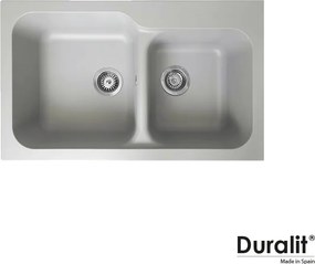 Duralit KZ200 - Νεροχύτης Κουζίνας Συνθετικός 83x50 - 430. Platinum