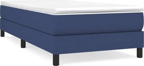 vidaXL Κρεβάτι Boxspring με Στρώμα Μπλε 100 x 200 εκ. Υφασμάτινο