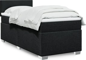 vidaXL Κρεβάτι Boxspring με Στρώμα Μαύρο 100 x 200 εκ. Υφασμάτινο