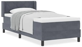 vidaXL Κρεβάτι με Ελατήρια και Στρώμα Μαύρο 100x200 εκ. Βελούδο