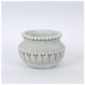 Κασπώ Τσιμεντένιο Γκρι Με Κρόσσια 22x22x15cm 752-18065 Estheti-752-18065-Γκρι 752-18065