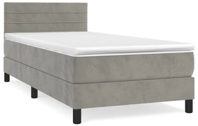 ΚΡΕΒΑΤΙ BOXSPRING ΜΕ ΣΤΡΩΜΑ ΑΝΟΙΧΤΟ ΓΚΡΙ 80X200 ΕΚ. ΒΕΛΟΥΔΙΝΟ 3141329