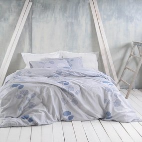 Παπλωματοθήκη Φανελένια Morin (Σετ 2τμχ) Grey-Blue Ρυθμός Ημίδιπλο 160x240cm 100% Βαμβακερή Φανέλα