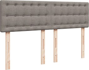 vidaXL Κρεβάτι Boxspring με Στρώμα Taupe 160x200 εκ. Υφασμάτινο