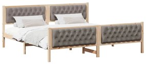 vidaXL Σκελετός Κρεβατιού Taupe 200 x 200 cm Στερεά ξυλεία πεύκου