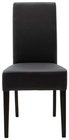 Καρέκλα Ditta pakoworld PU ανθρακί-πόδι μασίφ ξύλο wenge