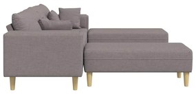 vidaXL Υφασμάτινος καναπές με μαξιλάρι 3 pcs Taupe 208 εκ. ύφασμα