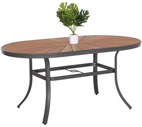 Τραπέζι Κήπου Telamo HM6288.01 160x90x73,5cm Anthracite-Natural