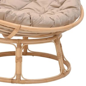 Καρέκλα - Πολυθρόνα Servey rattan pe σε φυσική απόχρωση-μπεζ μαξιλάρι Φ115x58 εκ. 115x115x58 εκ.