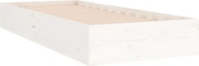 vidaXL Πλαίσιο Κρεβατιού Λευκό 90 x 190 εκ. Μασίφ Ξύλο Single