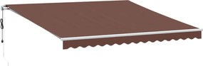 vidaXL Τέντα Πτυσσόμενη Αυτόματη με LED Καφέ 400x350 εκ.