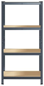 vidaXL Ραφιέρα Αποθήκευσης 4 Επιπέδων Ανθρακί από Ατσάλι &amp; Επεξ. Ξύλο