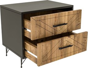 Κομοδίνο Ανθρακί / Δρυς DRAGRO 50x40x55