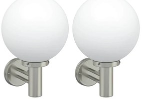 vidaXL Εξωτερικά Φωτιστικά Τοίχου 2 pcs Ασημί 28 x 25 x 38 εκ