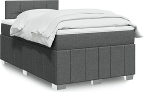 vidaXL Κρεβάτι Boxspring με Στρώμα Σκούρο Γκρι 120x190 εκ Υφασμάτινο