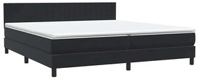 vidaXL Box Spring Κρεβάτι με στρώμα Μαύρο 200x220 cm Βελούδινο