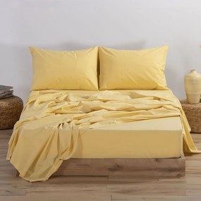 Σεντόνι Basic Με Λάστιχο Yellow Nef-Nef Homeware Διπλό 140x230cm 100% Βαμβάκι