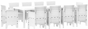 vidaXL Σέτ φαγητού για κήπο 11 pcs Λευκό Πολυπροπυλένιο