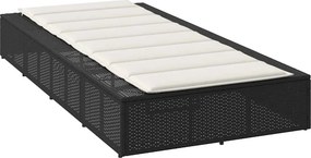 vidaXL Ξαπλώστρα με αιωρούμενο μαξιλάρι Μαύρο Poly Rattan