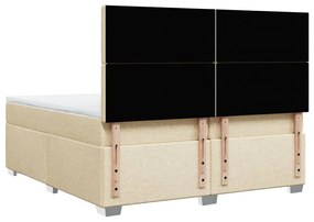 ΚΡΕΒΑΤΙ BOXSPRING ΜΕ ΣΤΡΩΜΑ ΚΡΕΜ 200X200 ΕΚ. ΥΦΑΣΜΑΤΙΝΟ 3292914