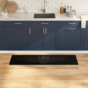 vidaXL Χαλί Κουζίνας Μαύρο 150 x 45 εκ Βελούδο