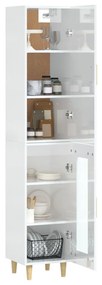 vidaXL Ντουλάπι Γυαλ. Λευκό 34,5 x 34 x 180 εκ. από Επεξεργασμένο Ξύλο