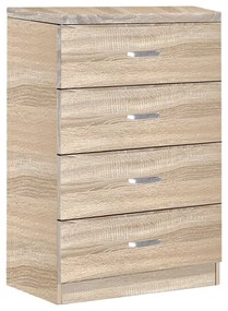 Συρταριέρα Killian pakoworld με 4 συρτάρια sonoma 80x40x80εκ