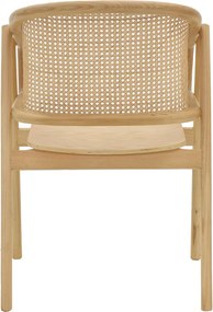 Πολυθρόνα Wenzy pakoworld φυσικό Rattan - μασίφ ξύλο toon 58x58x82εκ