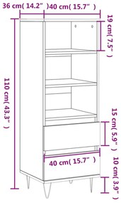 Ντουλάπι Λευκό 40 x 36 x 110 εκ. από Επεξεργασμένο Ξύλο - Λευκό