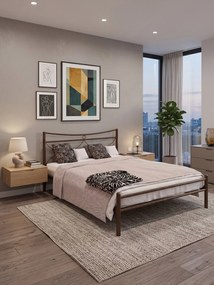 Κρεβάτι Pier-110x190-Καφέ Σφυρίλατο-Χωρίς ποδαρικό