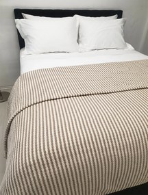 Κουβέρτα Υφαντή Polycotton Μονή 170x250εκ. Natural-Beige Komvos Home 7012095-2