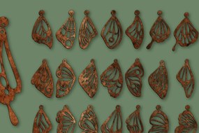 Σετ των 3 Intra απο ξύλο plywood 3mm-4mm πάχος 24 Πρότυπα σκουλαρίκια με φτερά πεταλούδας Δίασταση 3x3 cm INTRAFABR-8464773