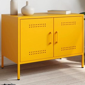 Έπιπλο Τηλεόρασης Μουσταρδί Κίτρινο 68x39x50,5 εκ. από Ατσάλι