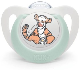 Πιπίλα Ορθοδοντική Star Disney Tiger Με Θήκη 10736939 6-18 Μηνών White-Mint Nuk Σιλικόνη