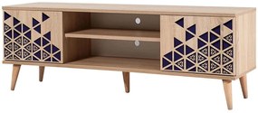 Έπιπλο Τηλεόρασης Truva 863SPH3028 140x40x50cm Oak-Blue