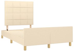 vidaXL Σκελετός Κρεβατιού Χωρίς Στρώμα Κρεμ 120x200 εκ. Υφασμάτινο