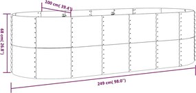 vidaXL Ζαρντινιέρα Ανθρακί 249x100x68εκ Γαλβανισμένος χάλυβας