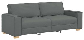 vidaXL Καναπές 3 pcs Σκούρο Γκρι Ύφασμα μείγματος λινών