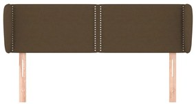 vidaXL Κεφαλάρι με Πτερύγια Σκούρο Καφέ 147 x 23 x 78/88εκ. Υφασμάτινο
